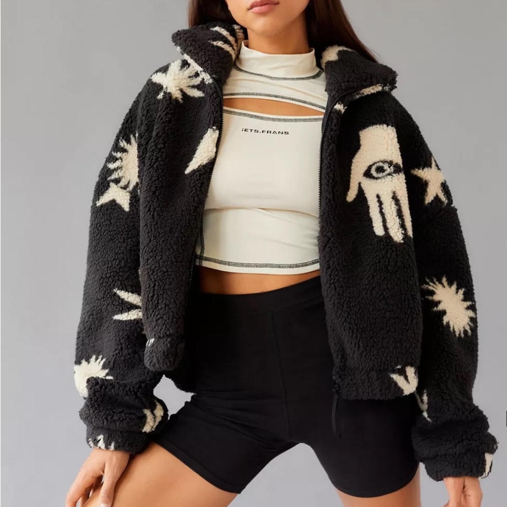 UO Olivia Printed Sherpa Jacket